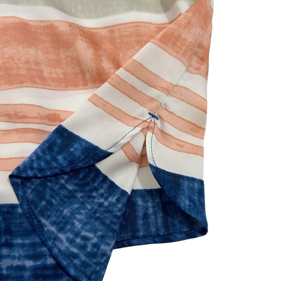 Chico’s Distressed Stripe Tunic Blouse Multicolor Size 2 Medium - Picture 6 of 14